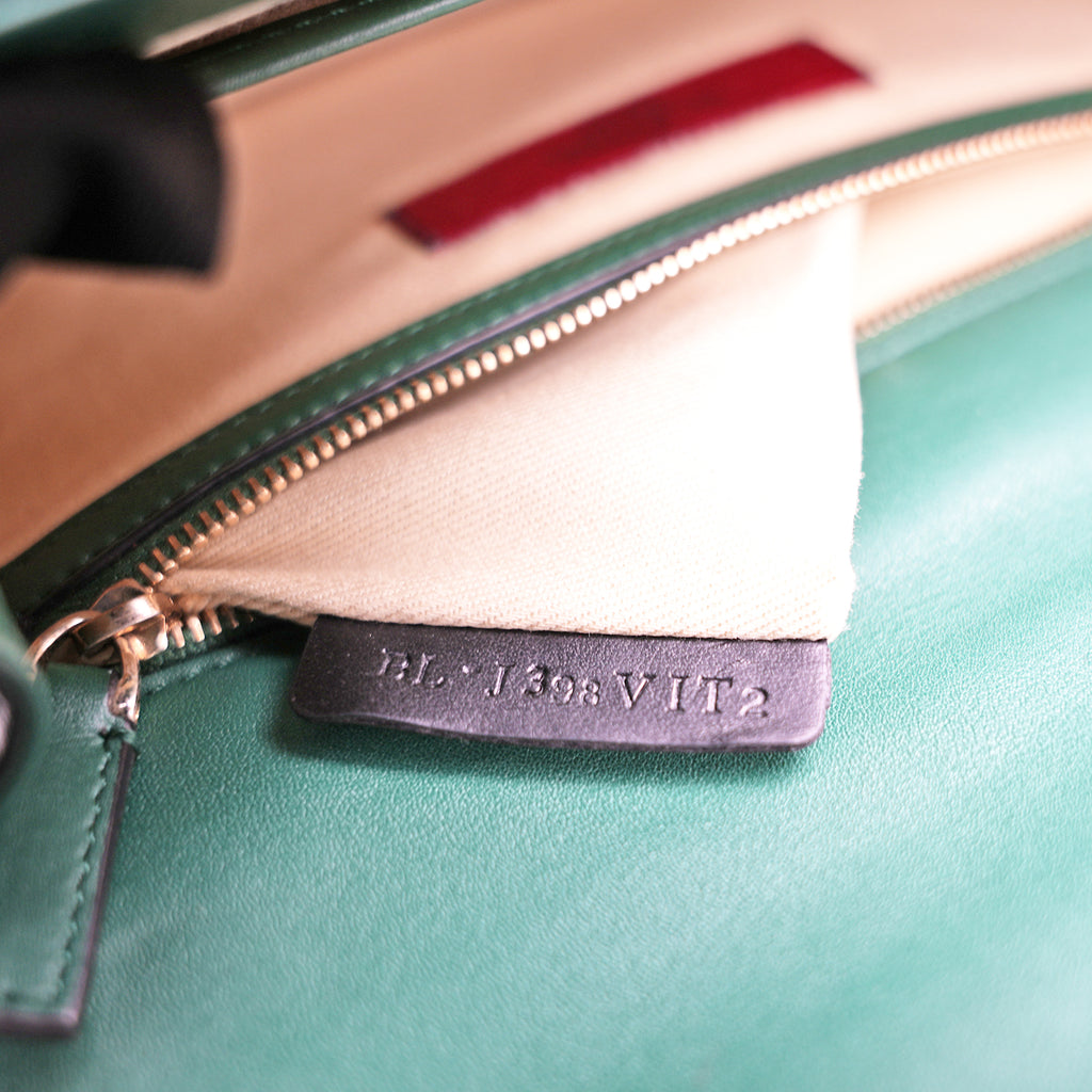 Valentino Garavani Rockstud Glam Lock Medium Leather Shoulder Bag Green Crossbody Bag