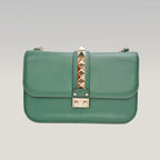 Valentino Garavani Rockstud Glam Lock Medium Leather Shoulder Bag Green Crossbody Bag