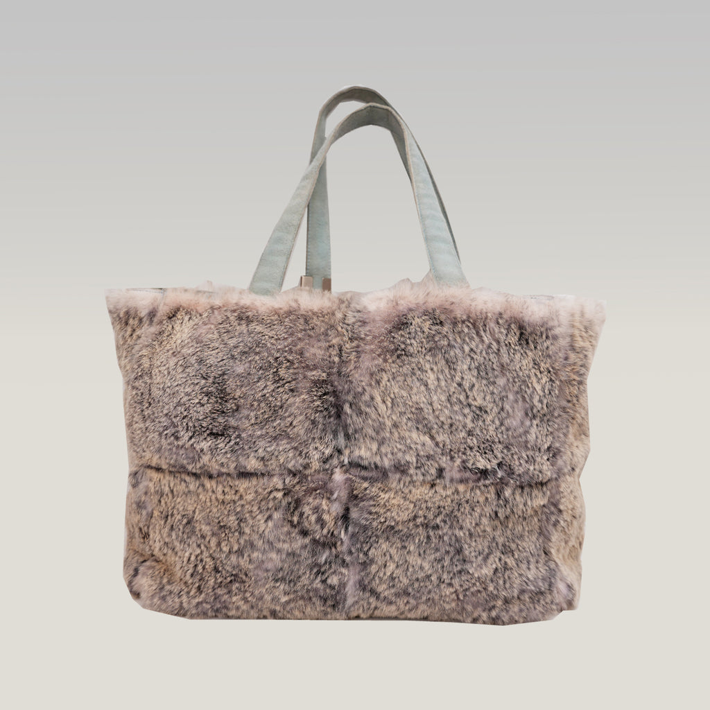 Chanel Sky Blue Rabbit Fur Beach Bag 