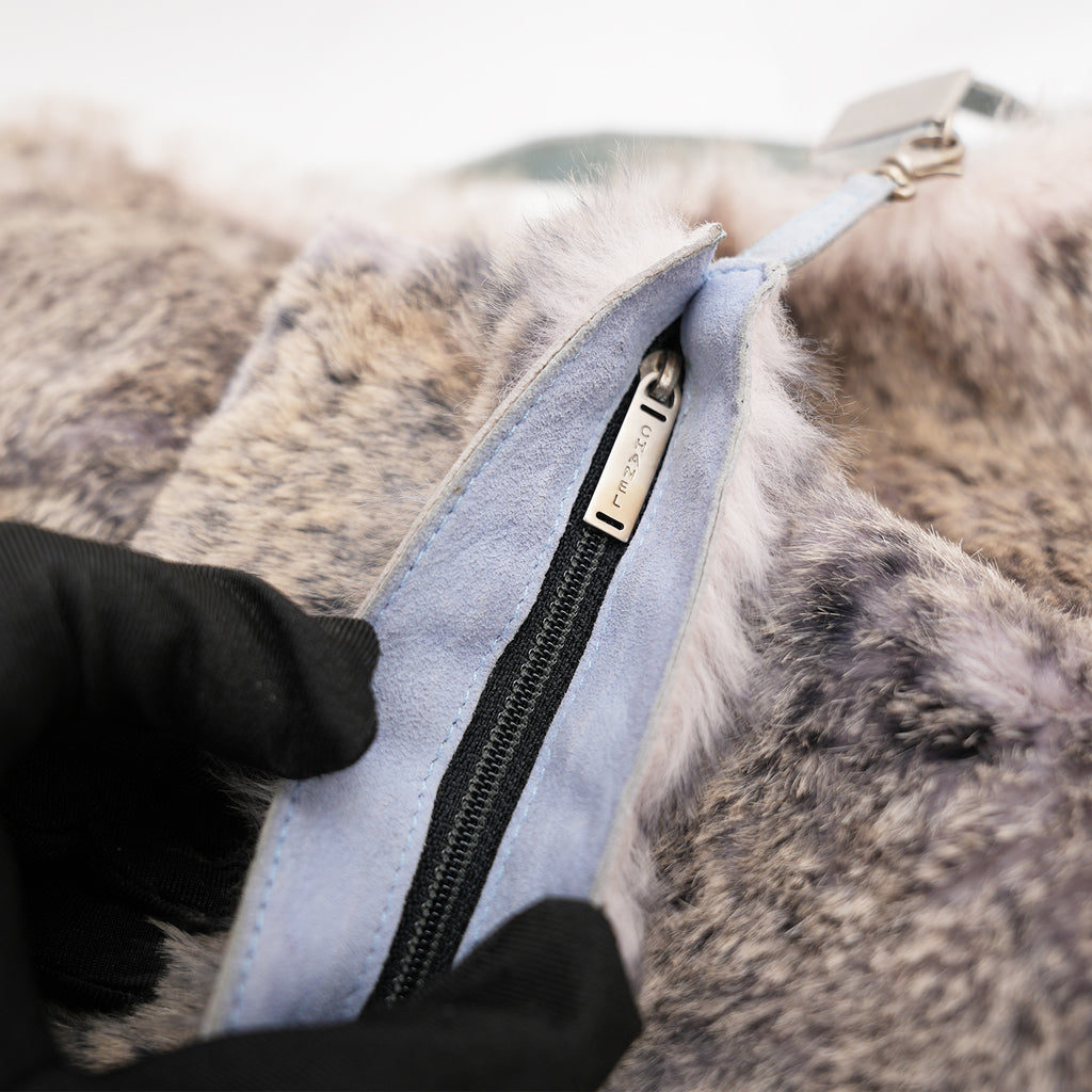 Chanel Sky Blue Rabbit Fur Beach Bag 