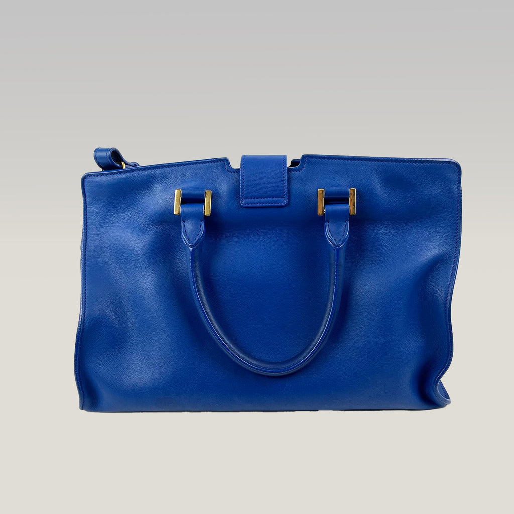 Saint Laurent Y Ligne Chyc Borsa a Mano in Pelle Blu con Tracolla