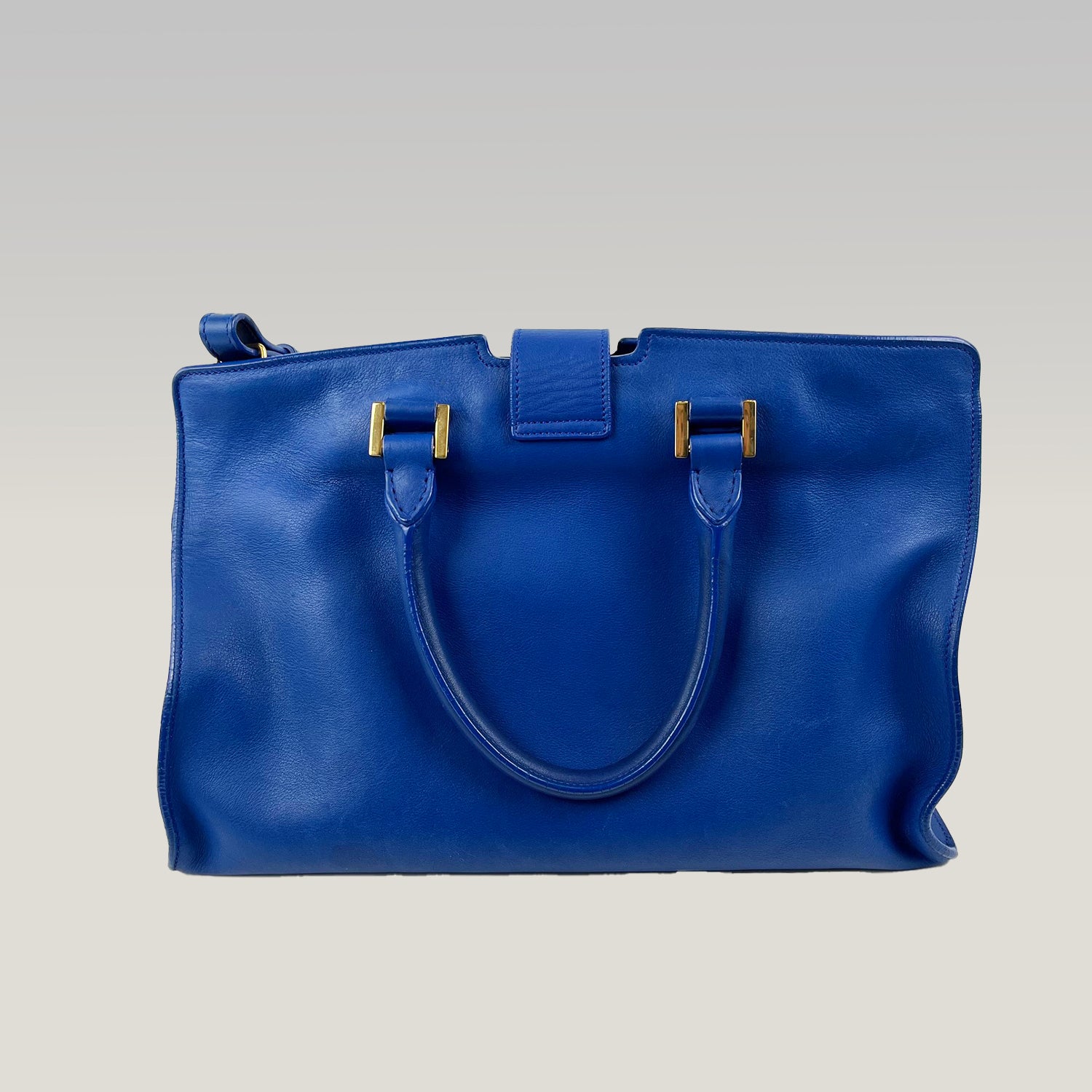 Saint Laurent Y Ligne Chyc Borsa a Mano in Pelle Blu con Tracolla
