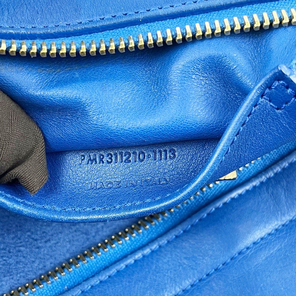 Saint Laurent Y Ligne Chyc Borsa a Mano in Pelle Blu con Tracolla