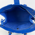 Saint Laurent Y Ligne Chyc Borsa a Mano in Pelle Blu con Tracolla