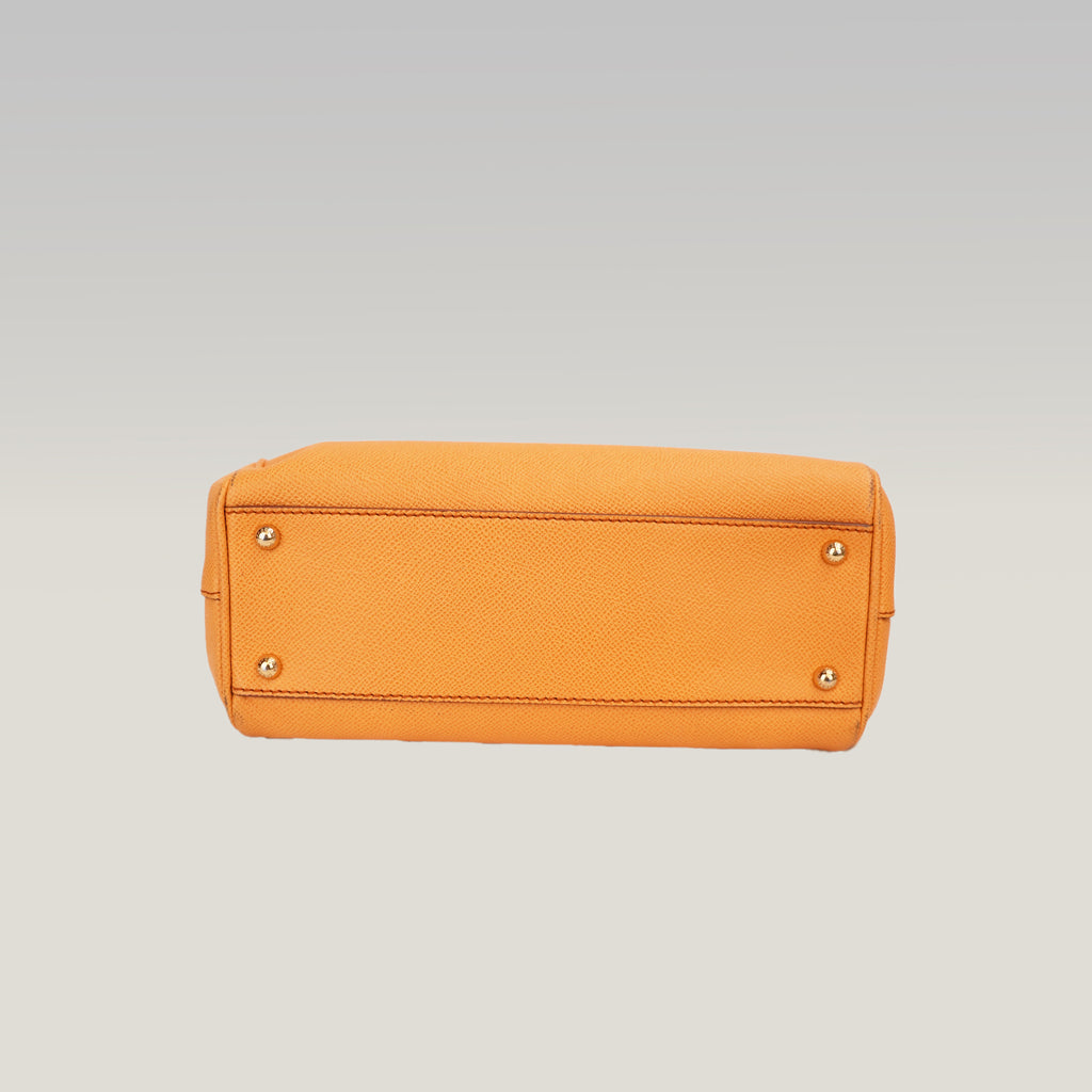 Dolce & Gabbana Sicily Medium in Pelle Dauphine Giallo Ocra