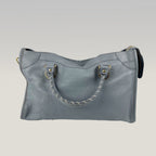 Balenciaga City Classic in Pelle Grigio Scuro Medium con Borchie e Tracolla