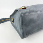 Balenciaga City Classic in Pelle Grigio Scuro Medium con Borchie e Tracolla