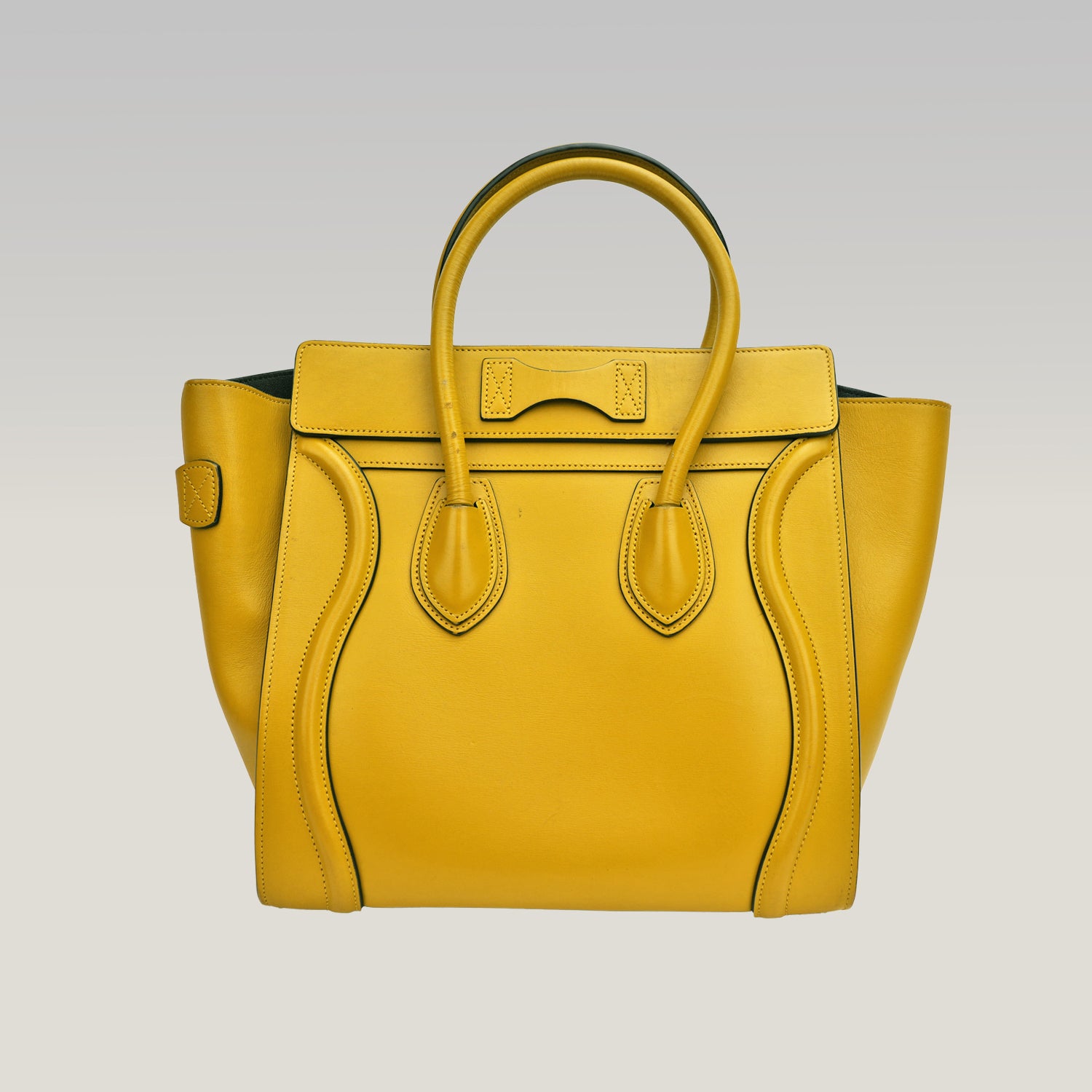 Céline Borsa a Mano Luggage in Pelle Giallo Ocra