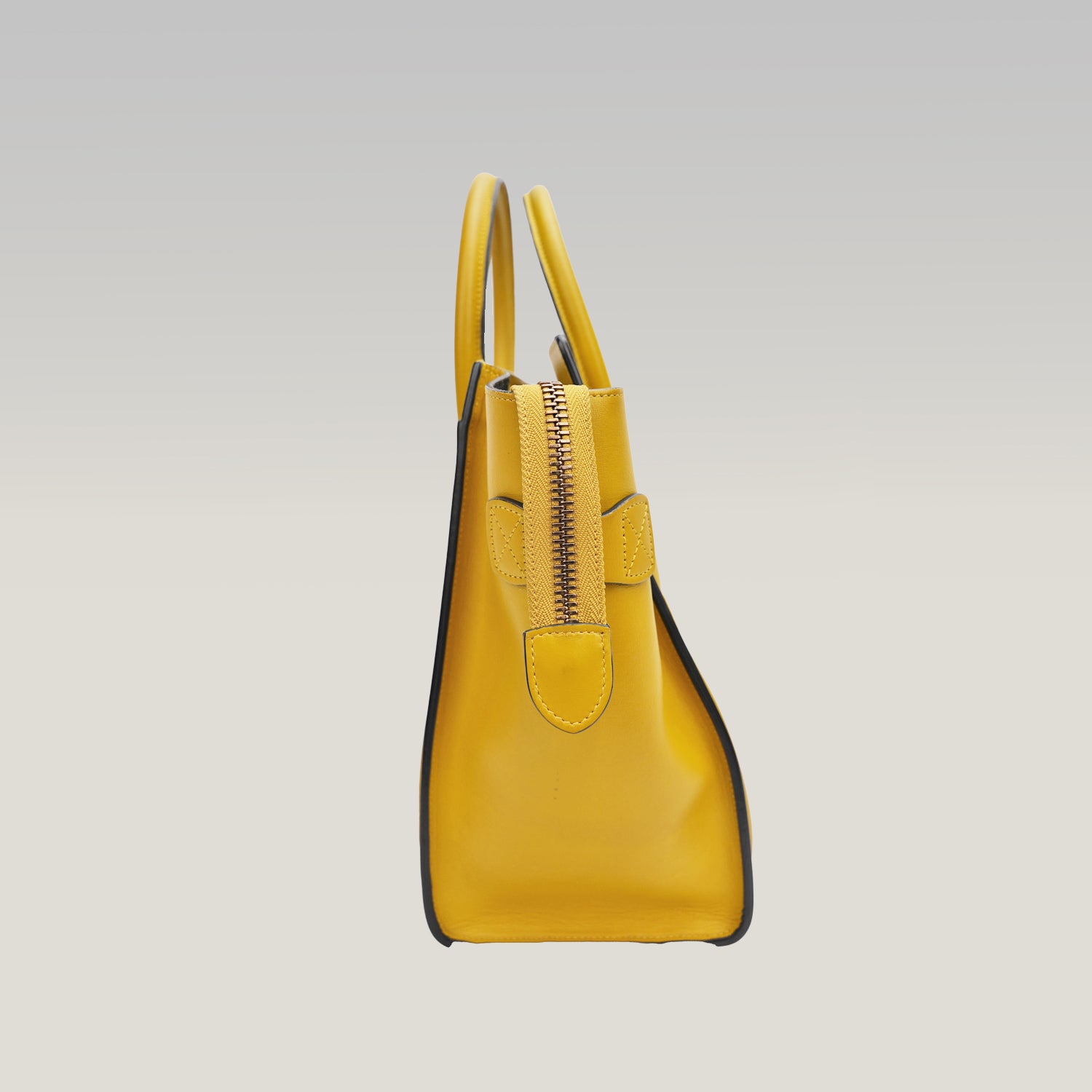 Céline Borsa a Mano Luggage in Pelle Giallo Ocra
