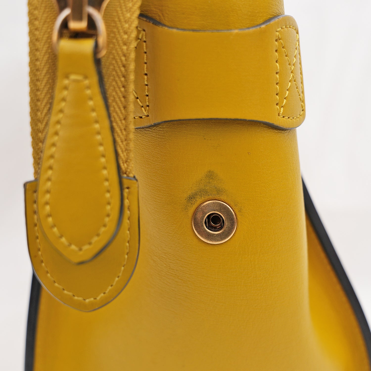 Céline Borsa a Mano Luggage in Pelle Giallo Ocra