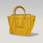 Céline Borsa a Mano Luggage in Pelle Giallo Ocra