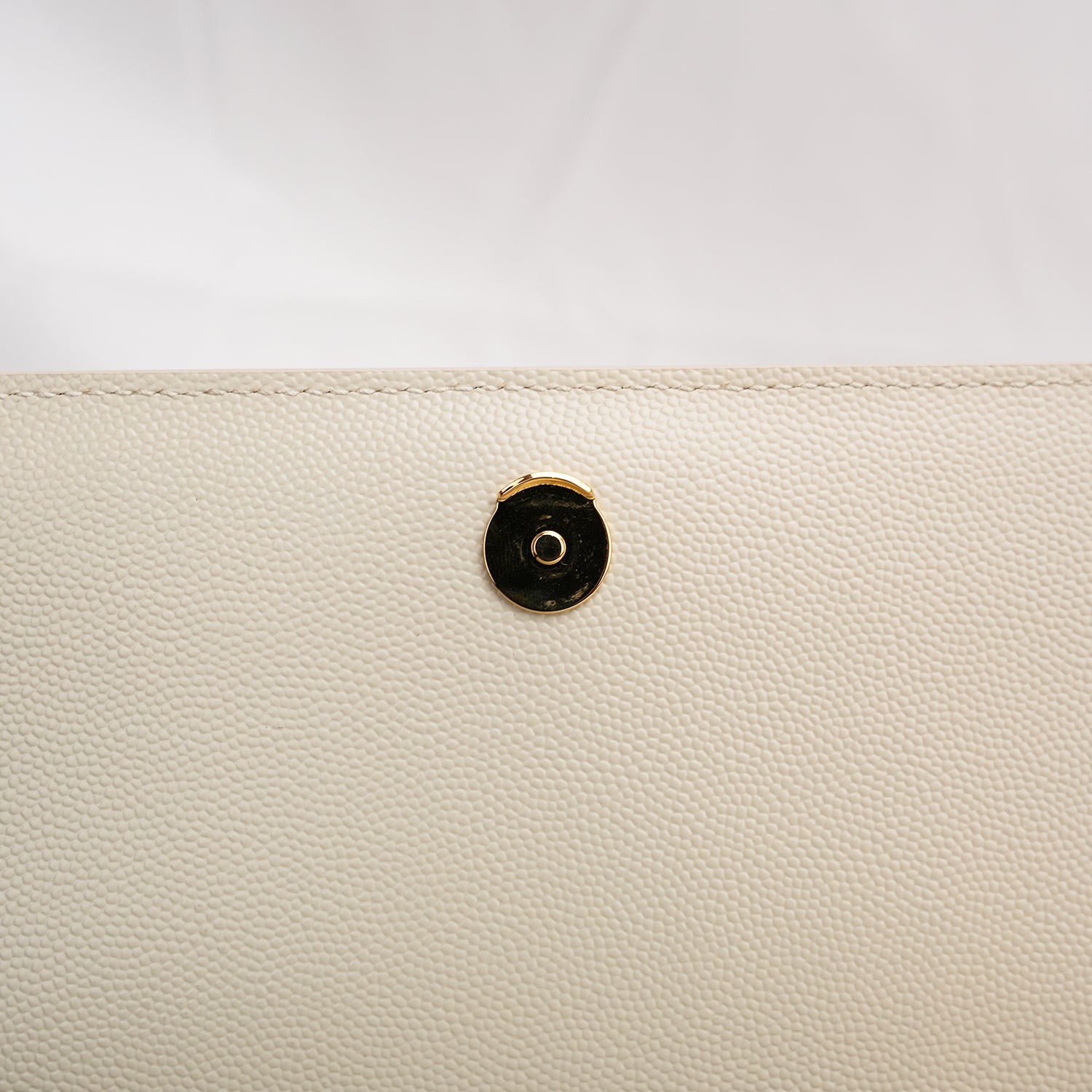 Saint Laurent Kate Medium White Grained Leather with Gold Logo