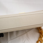 Saint Laurent Kate Medium White Grained Leather with Gold Logo