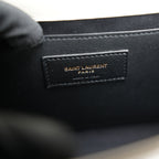 Saint Laurent Kate Medium White Grained Leather with Gold Logo