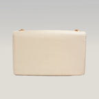 Saint Laurent Kate Medium White Grained Leather with Gold Logo