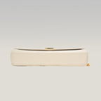 Saint Laurent Kate Medium White Grained Leather with Gold Logo