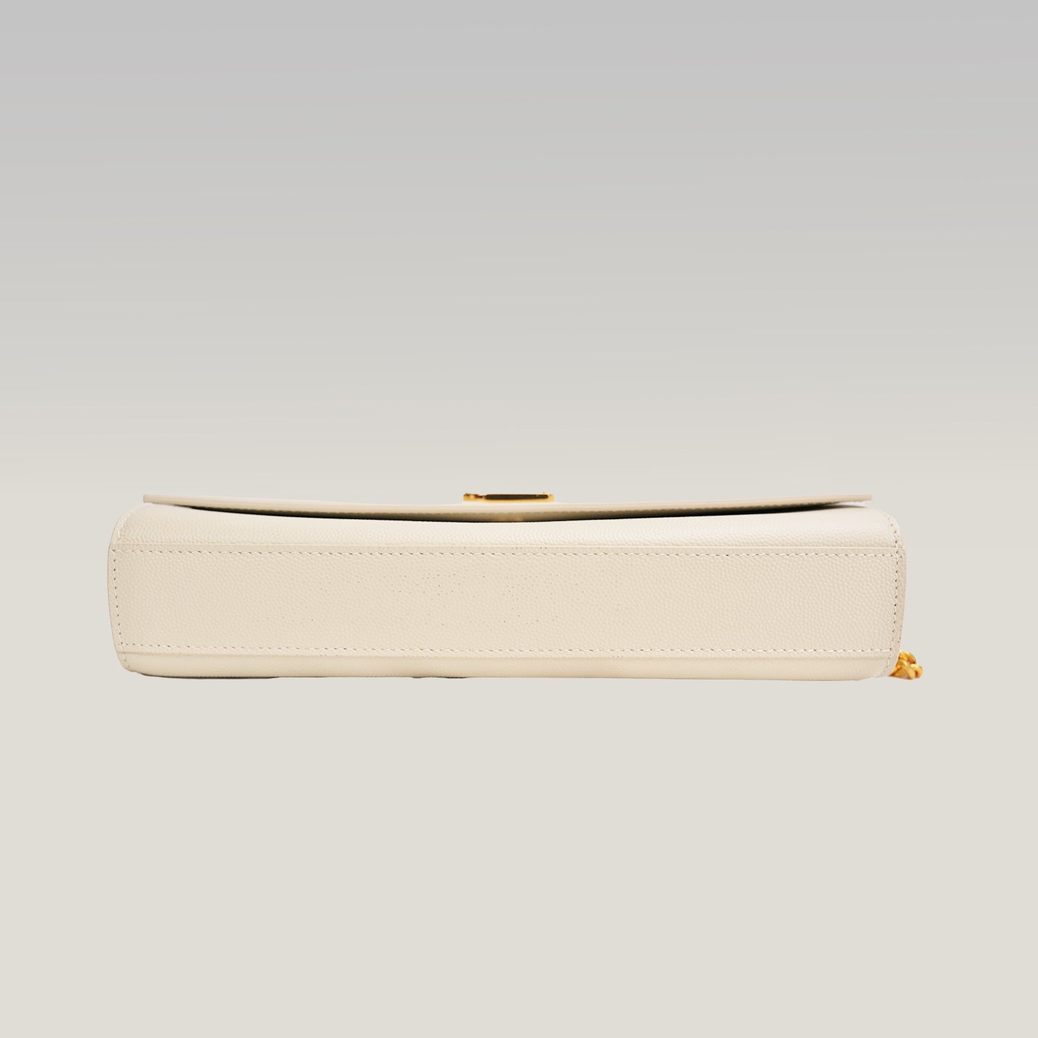 Saint Laurent Kate Medium White Grained Leather with Gold Logo
