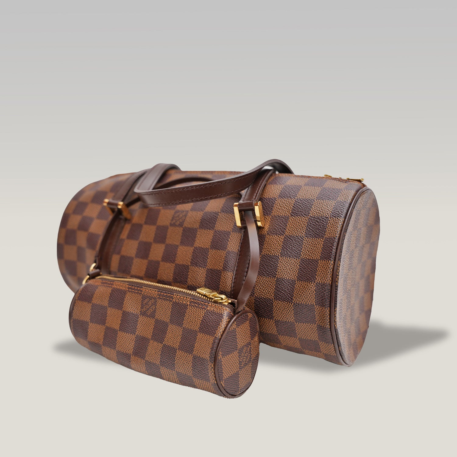 Louis Vuitton Papillon – borsa a mano Damier Ebene con pochette coordinata