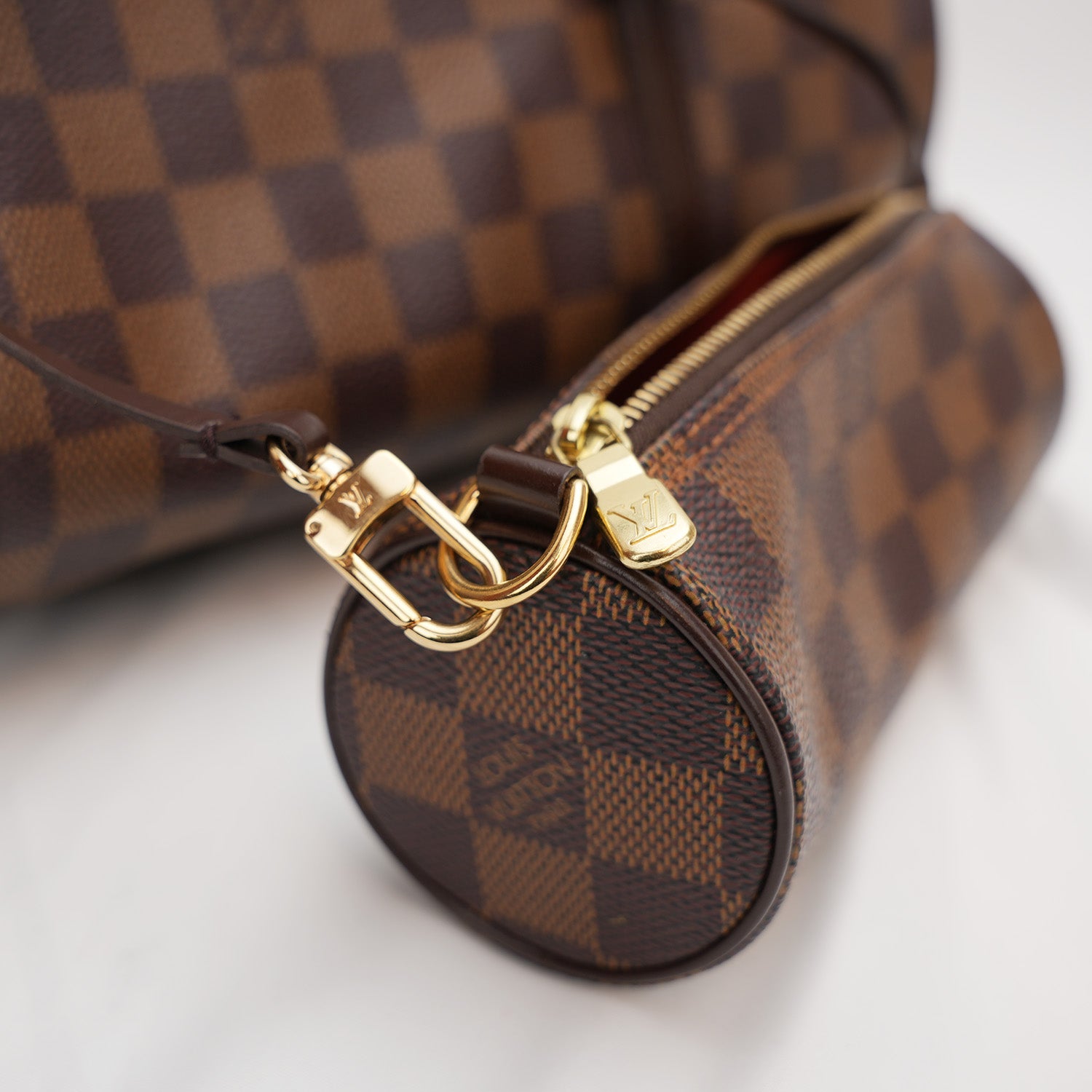 Louis Vuitton Papillon – borsa a mano Damier Ebene con pochette coordinata