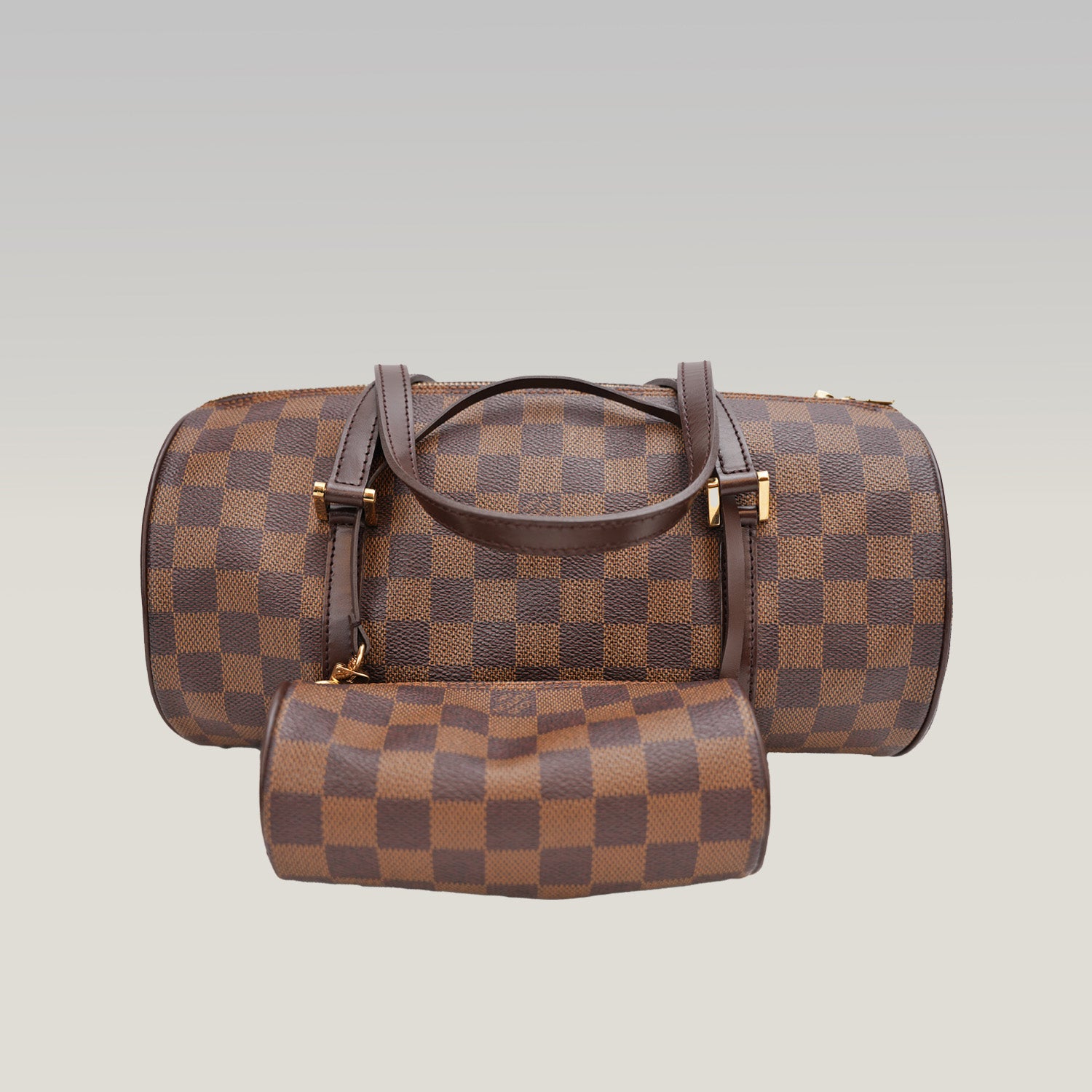 Louis Vuitton Papillon – borsa a mano Damier Ebene con pochette coordinata