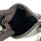 Miu Miu Bow Bag Borsa a Tracolla in Pelle Grigia con Fiocchi e Dettagli Dorati