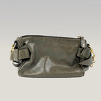Miu Miu Bow Bag Borsa a Tracolla in Pelle Grigia con Fiocchi e Dettagli Dorati