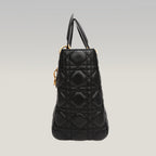 Dior Borsa Media Lady Dior in Pelle di Agnello Nera Cannage