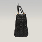 Dior Borsa Media Lady Dior in Pelle di Agnello Nera Cannage