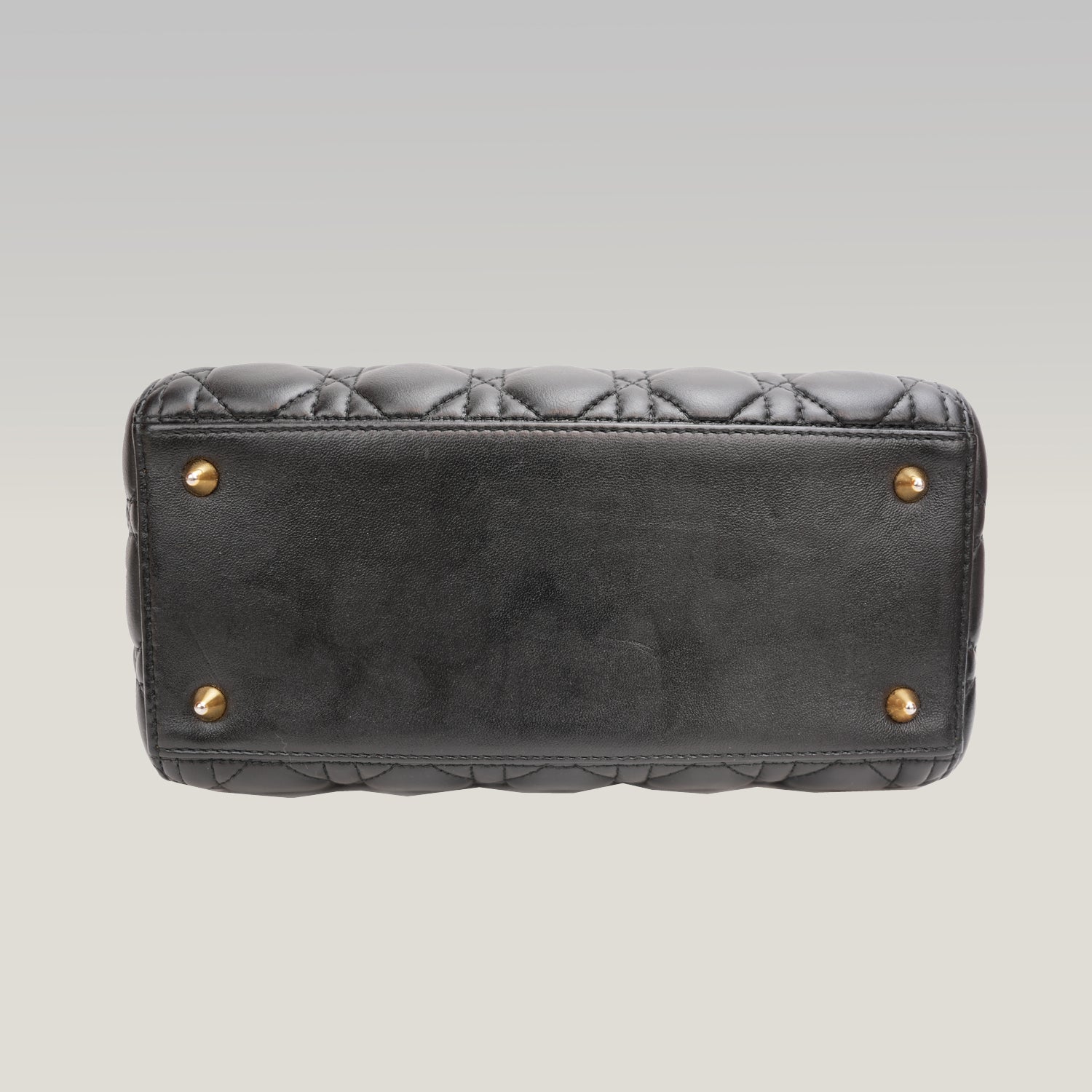 Dior Borsa Media Lady Dior in Pelle di Agnello Nera Cannage