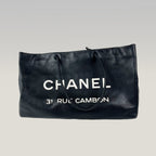 Chanel Borsa Tote 31 Rue Cambon in Pelle Nera con Logo Frontale
