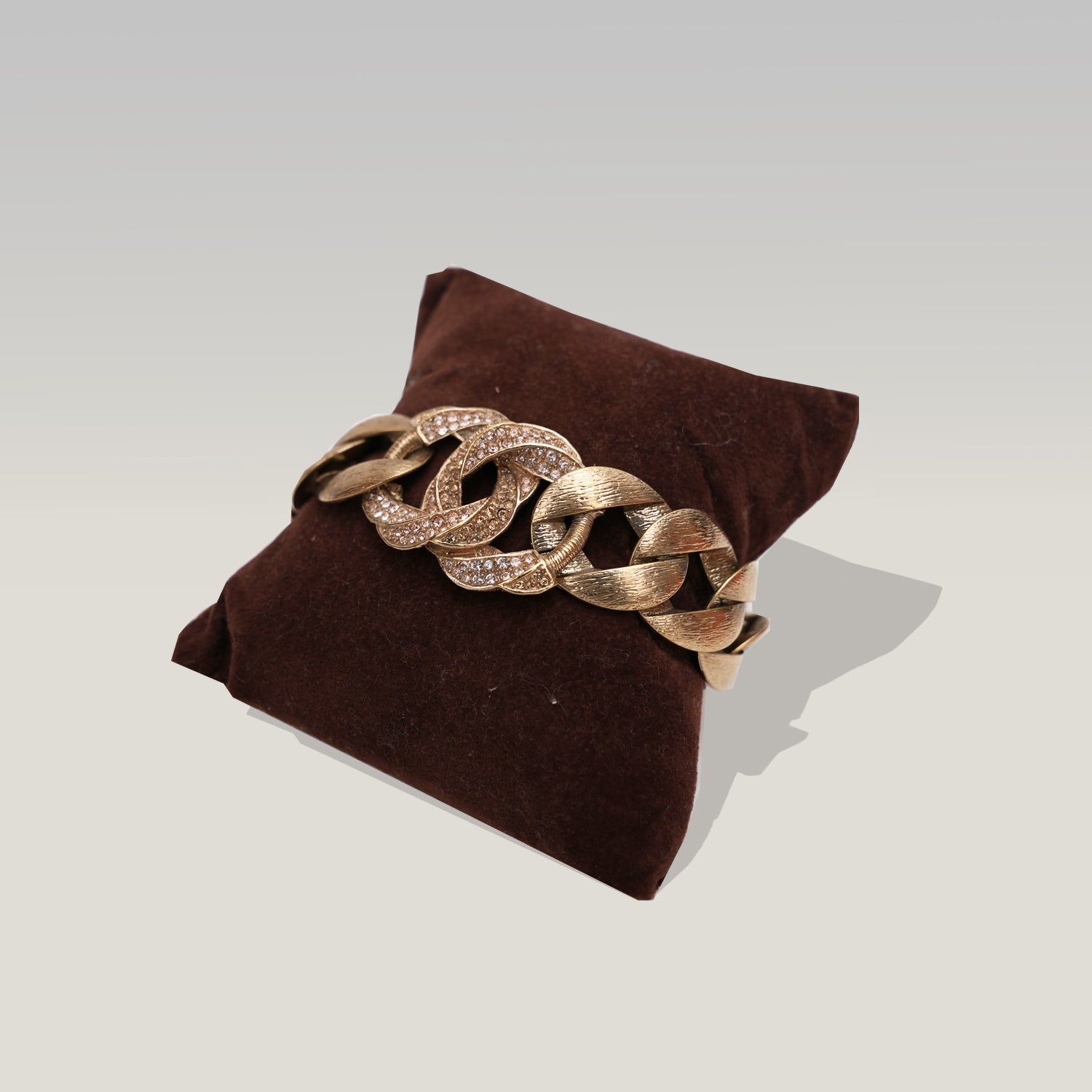 Chanel Vintage bracciale chain-link dorato con cristalli