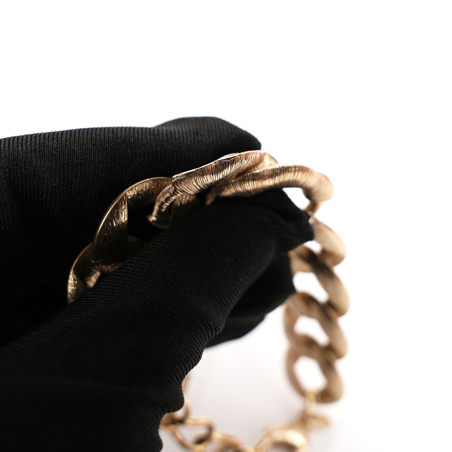 Chanel Vintage bracciale chain-link dorato con cristalli