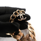 Chanel Vintage bracciale chain-link dorato con cristalli