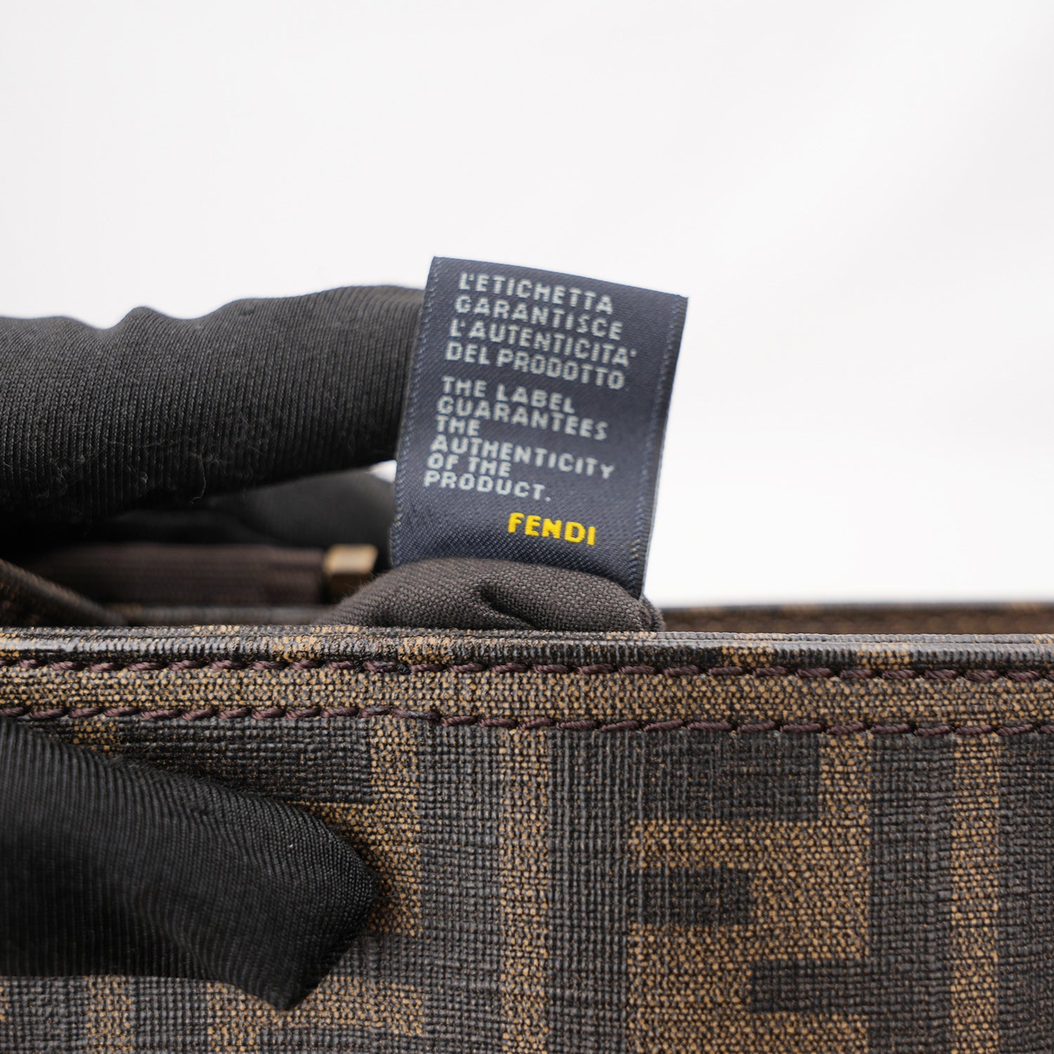 Fendi Borsa a Tracolla Zucca FF in Tela Marrone Classica
