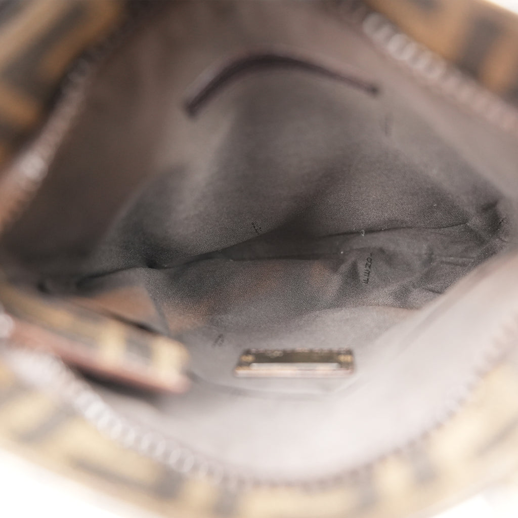 Fendi Borsa a Tracolla Zucca FF in Tela Marrone Classica