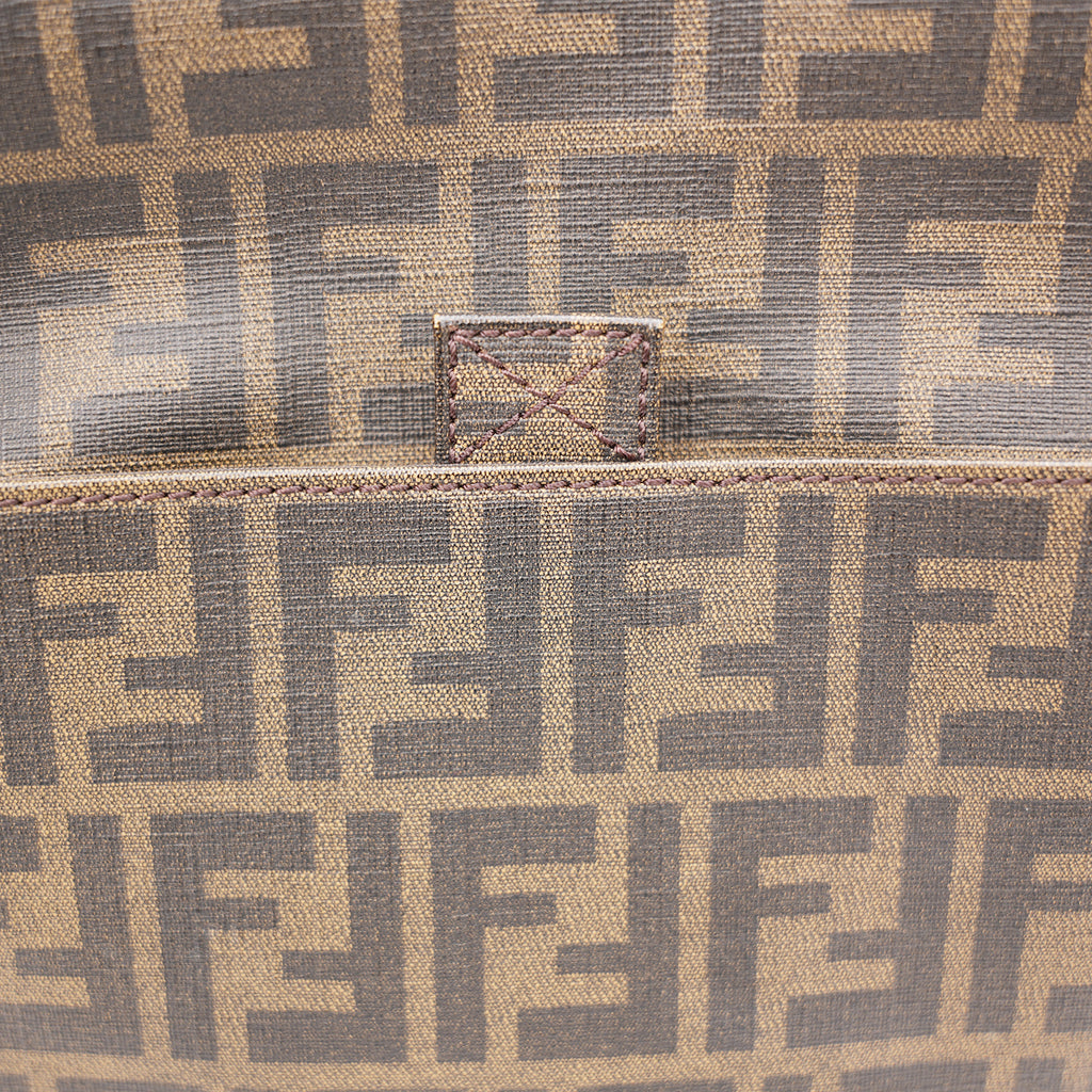Fendi Borsa a Tracolla Zucca FF in Tela Marrone Classica