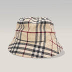 Burberry Cappello Bucket Reversibile Check Beige in Cotone