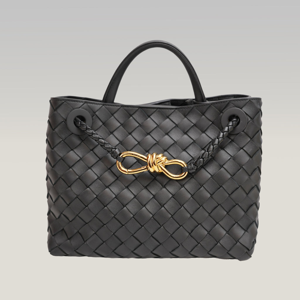 Bottega Veneta Andiamo borsa nera intrecciata in pelle