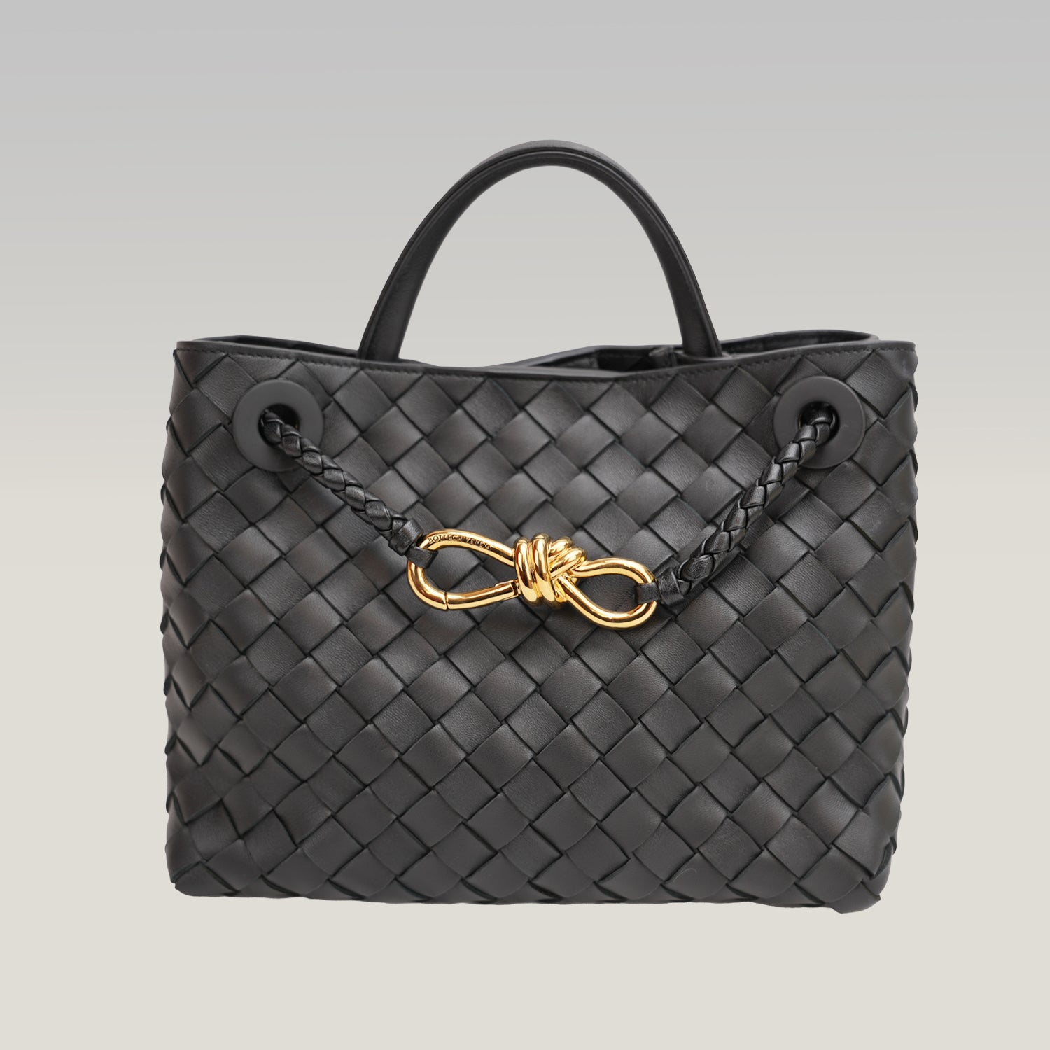 Bottega Veneta Andiamo borsa nera intrecciata in pelle