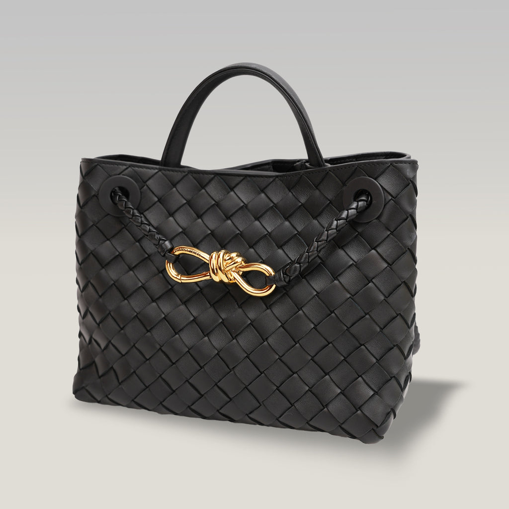 Bottega Veneta Andiamo borsa nera intrecciata in pelle