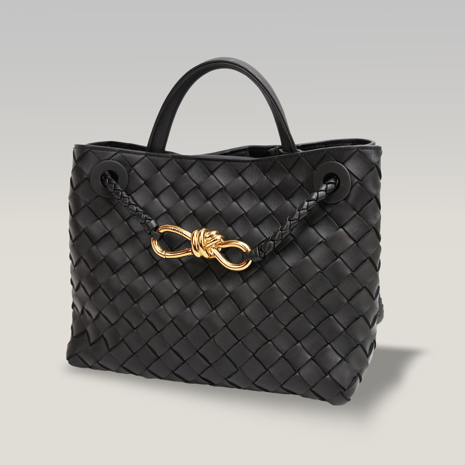 Bottega Veneta Andiamo borsa nera intrecciata in pelle
