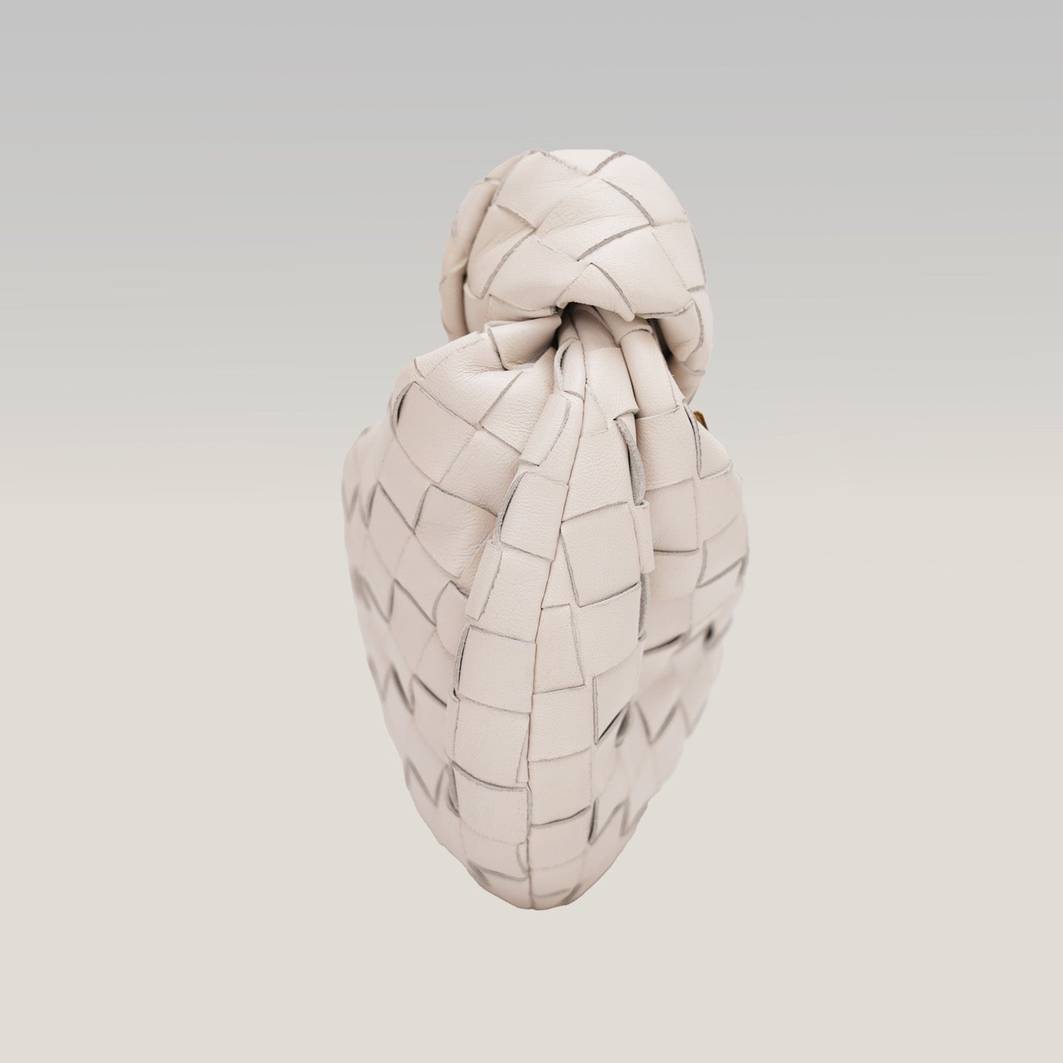 Bottega Veneta Jodie Mini Bianca – Borsa Intrecciata con Nodo