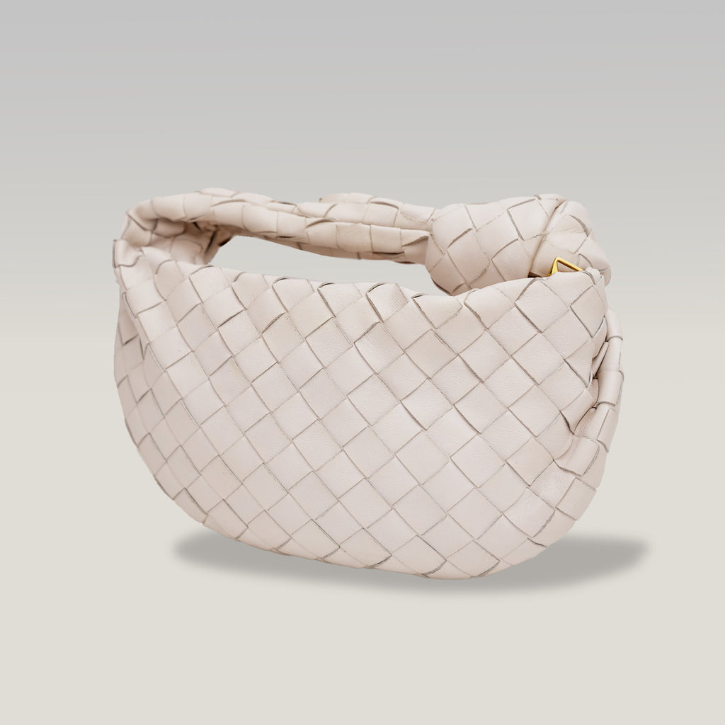 Bottega Veneta Jodie Mini White – Woven Knot Bag 