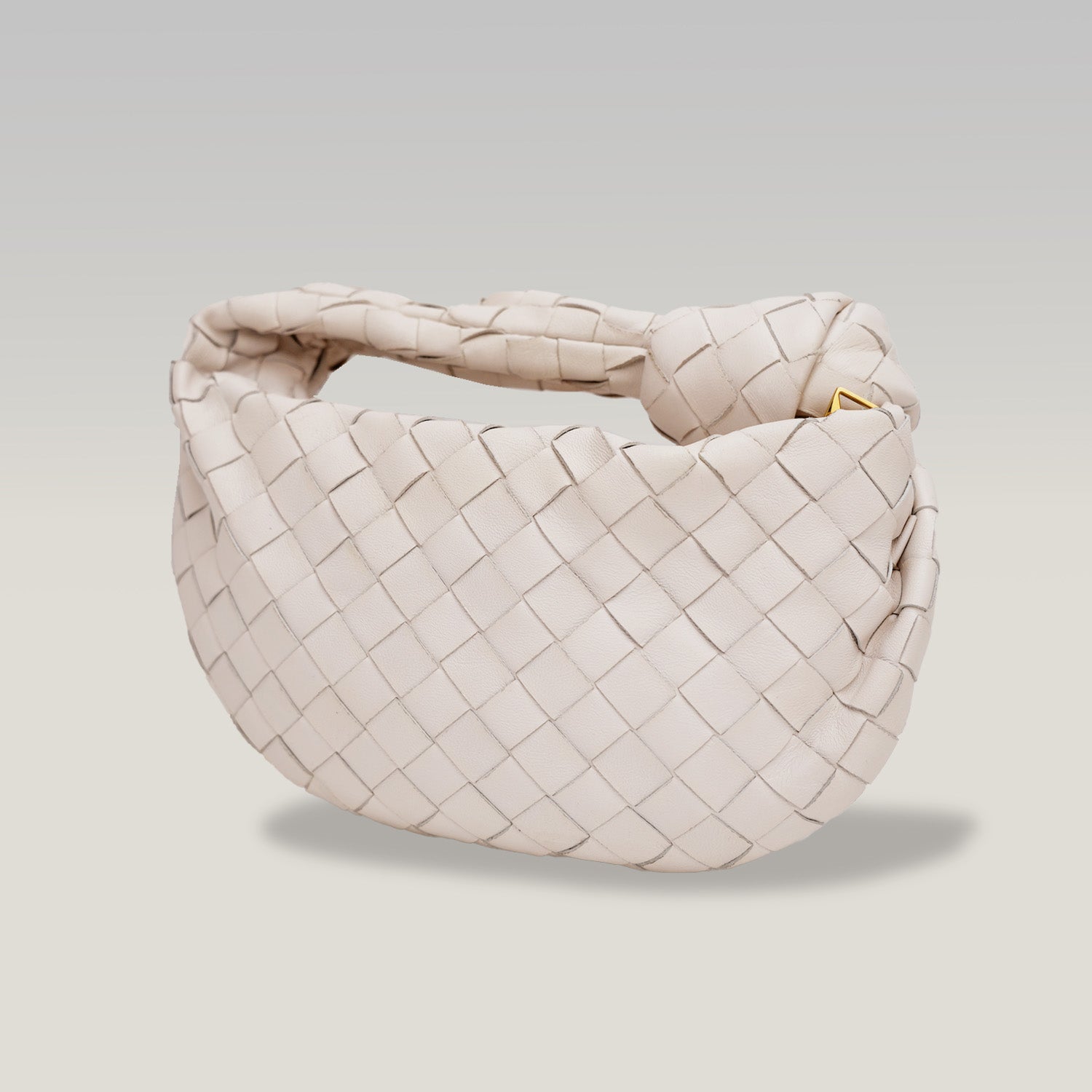Bottega Veneta Jodie Mini Bianca – Borsa Intrecciata con Nodo