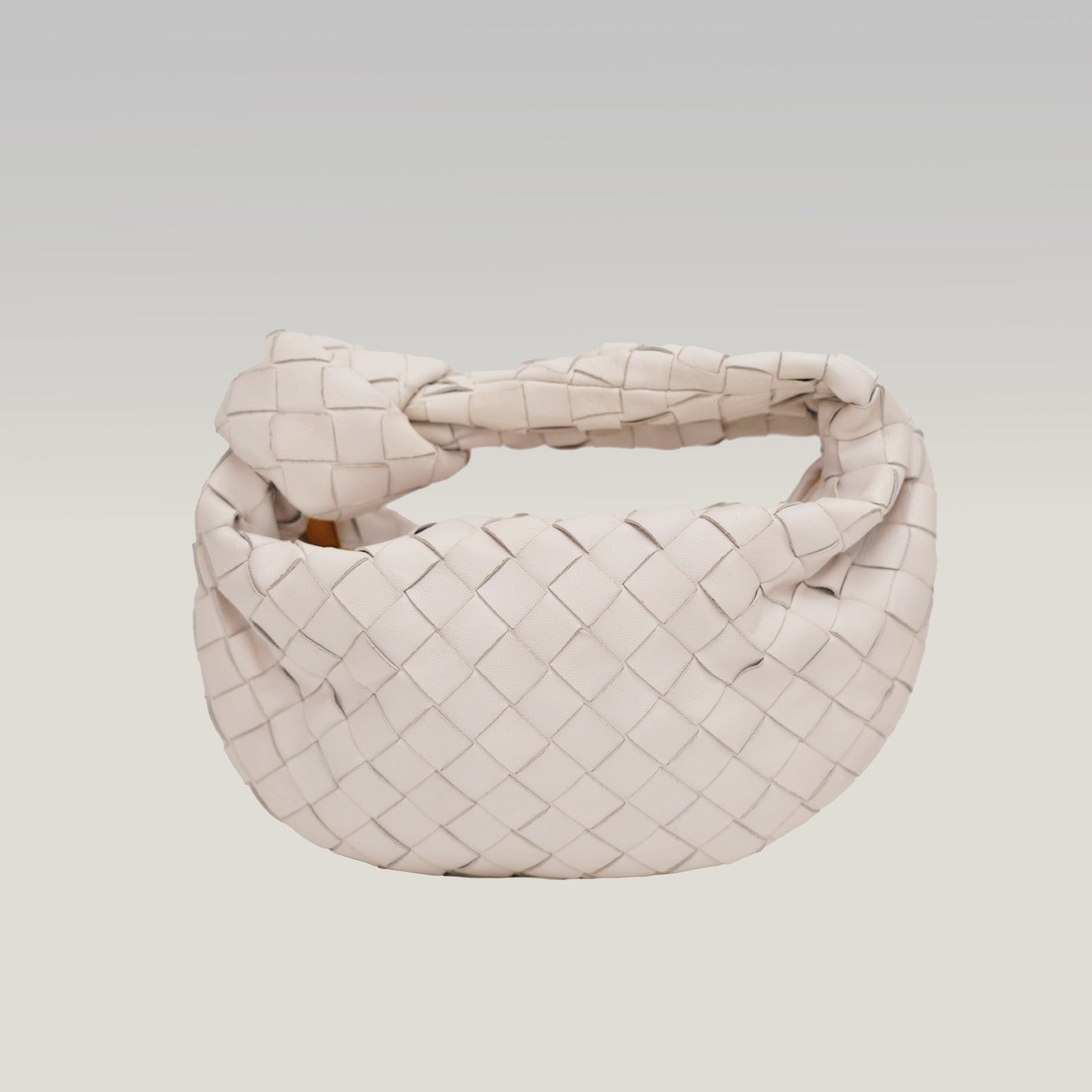 Bottega Veneta Jodie Mini Bianca – Borsa Intrecciata con Nodo