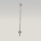 Chanel Collana Coco Mark in Metallo Argento con Pendente Iconico