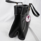 Christian Dior Vintage Tote Orizzontale in Pelle Nera con Cintura