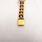 Chanel Première Orologio Nero e Oro con Bracciale a Catena in Pelle e Metallo Dorato