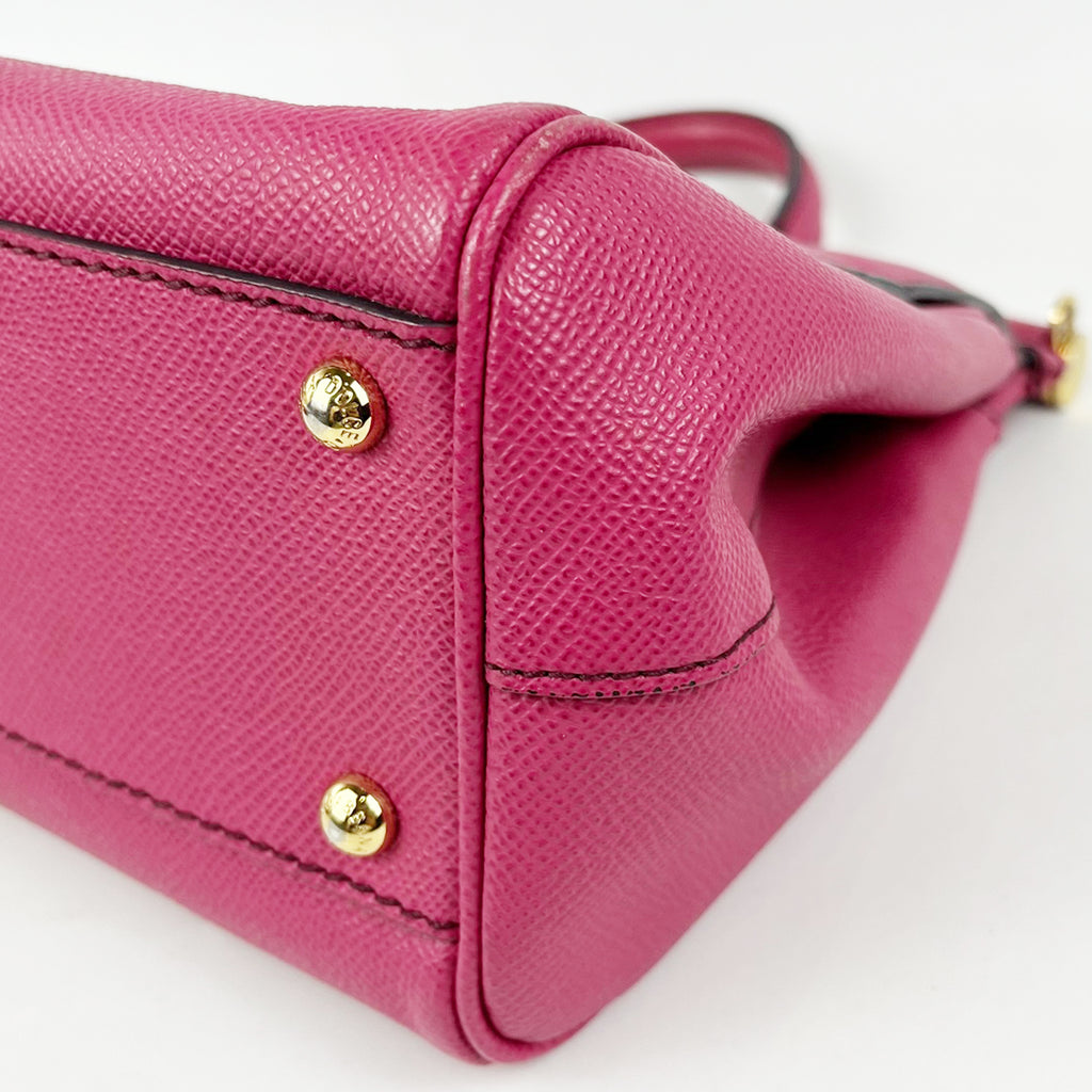 Dolce & Gabbana Sicily 26 Borsa a Mano in Pelle Fucsia e Rossa con Dettagli Dorati