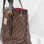 Louis Vuitton Hampstead GM Damier Ebene in Tela Cerata Marrone